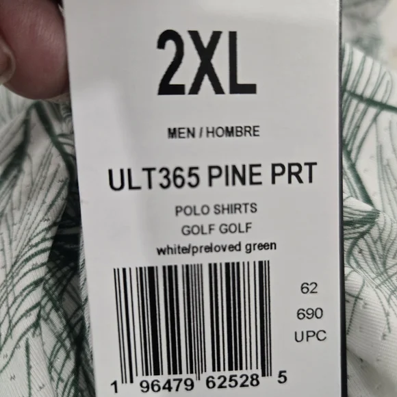 Adidas Men's Ultimate365 Mesh Print Golf Polo Shirt 2XL NWT Green White - Picture 5 of 11